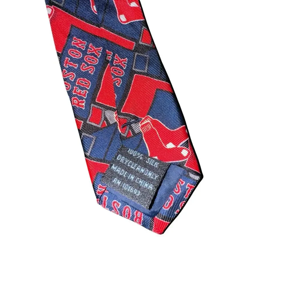 MLB Boston Red Sox Logo Baseball Vintage Novelty Necktie 100% Silk